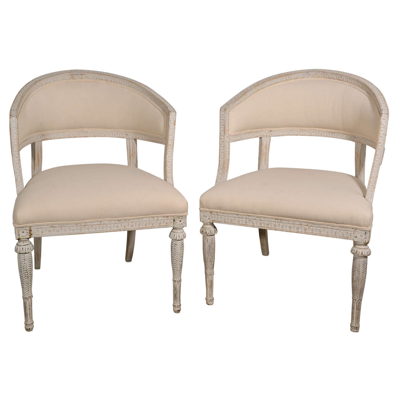 Pair of Classic Gustavian Armchairs For Sale
