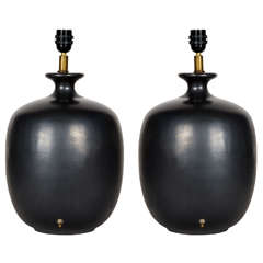 Great Pair Of Ceramic Lamps In The Style Of Georges Jouve
