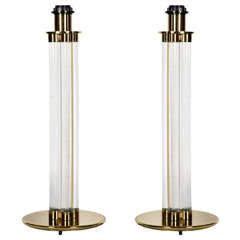 Pair of lamps with glass tubes by Romeo Paris