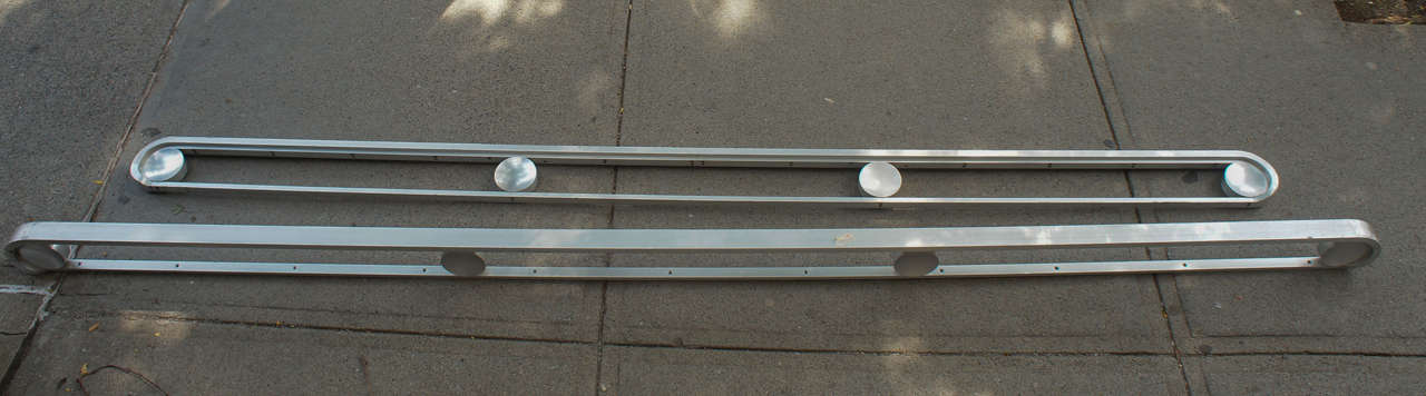 S.S. United States Aluminum Grand Stairway Hand Rails In Good Condition For Sale In Hudson, NY