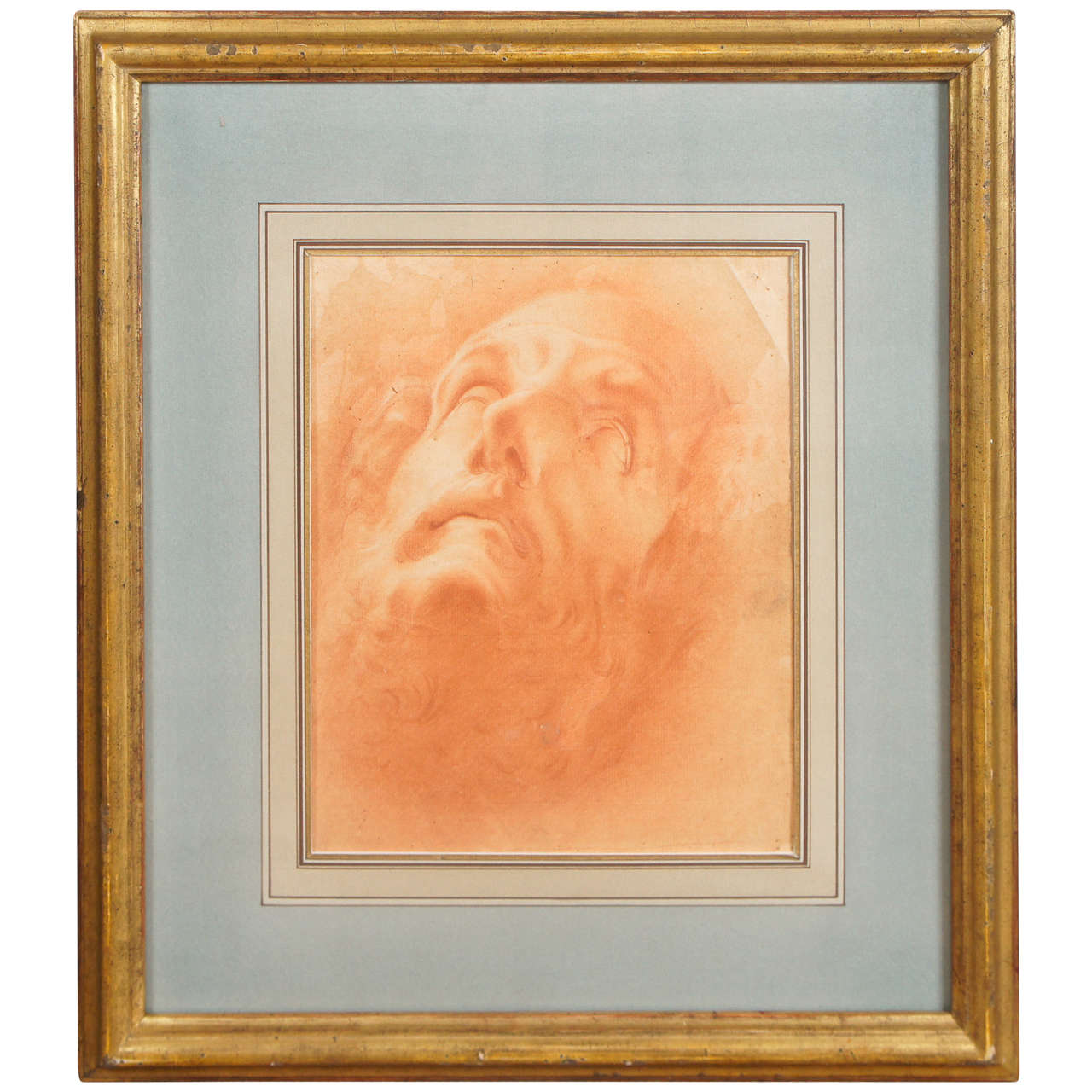Italian Baroque Period  Drawing of the Head of John The Baptist For Sale