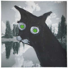 "Evil Cat" Painting by Earl Swanigan