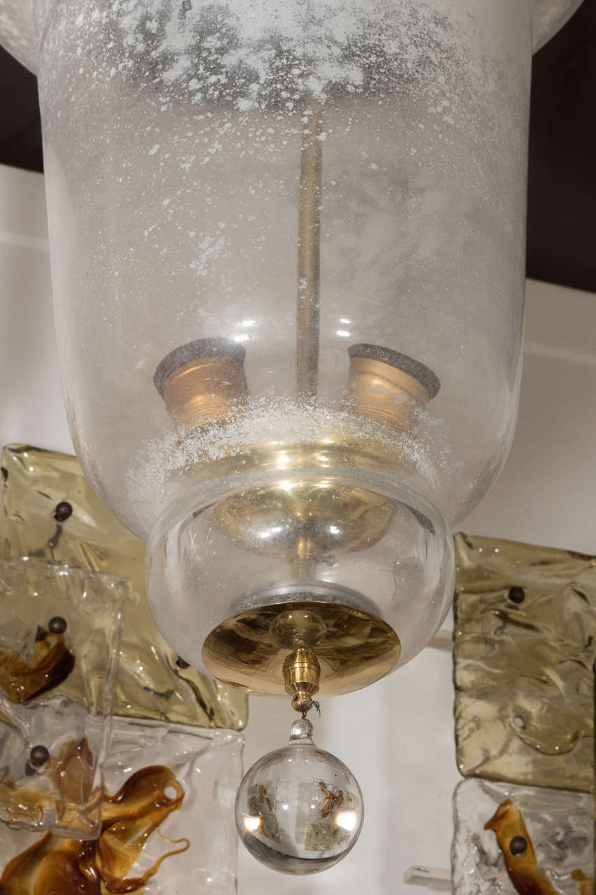 Hollywood Regency Italian 1940s Blown Glass Lantern