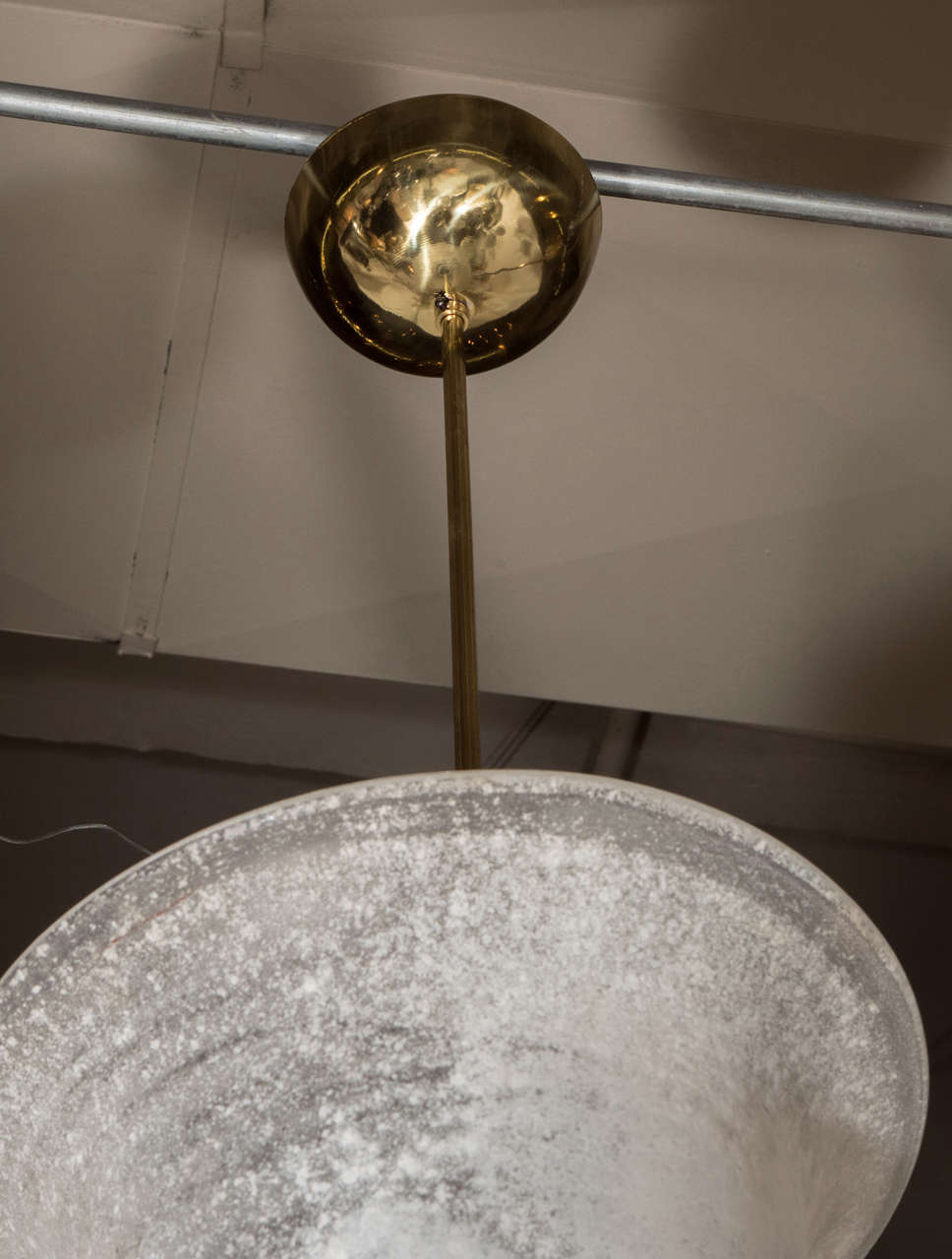 Brass Italian 1940s Blown Glass Lantern
