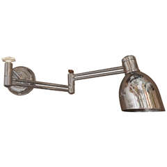 French 1940s Industrial Articulated Chrome Sconce