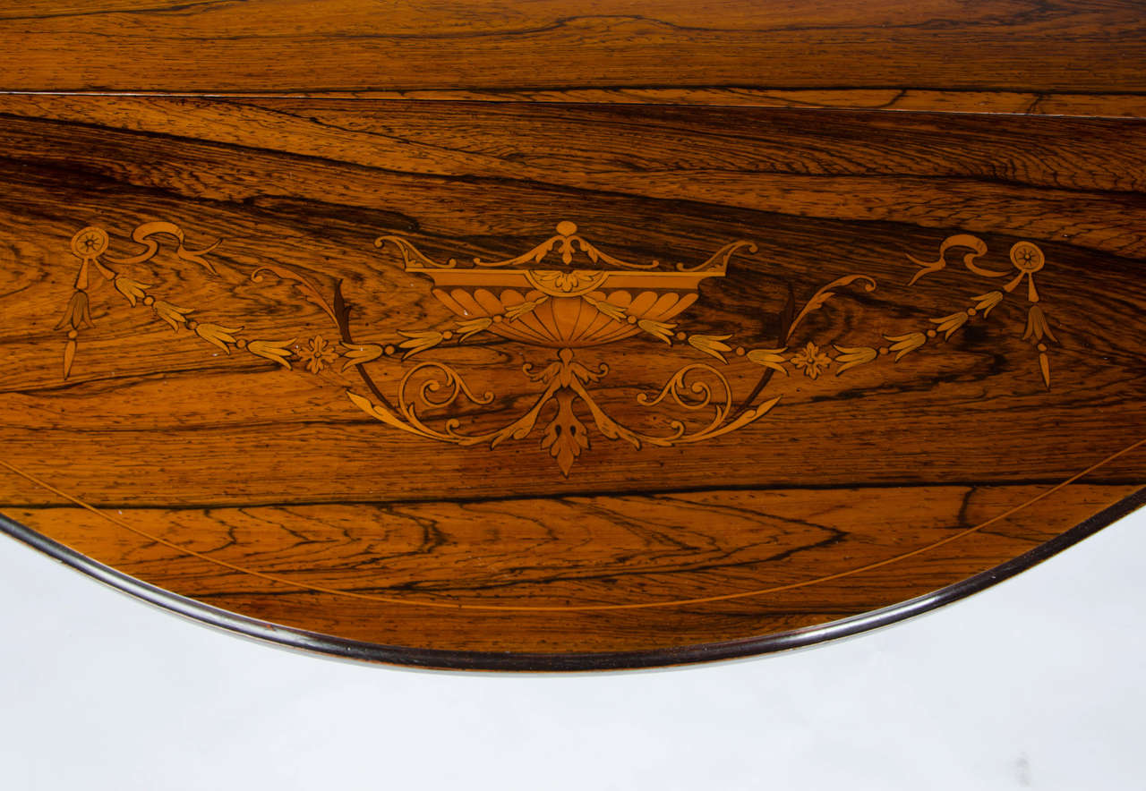 Fine Edwardian Marquetry Drop-Leaf Table 2