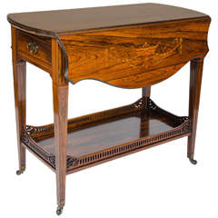 Fine Edwardian Marquetry Drop-Leaf Table