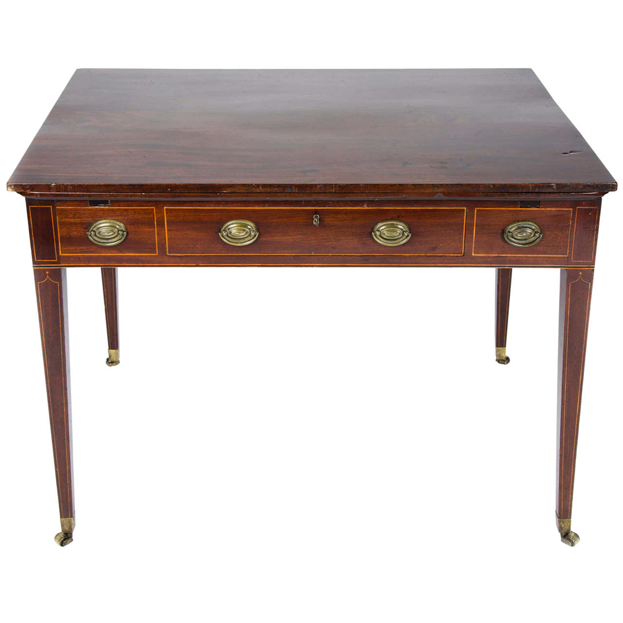 Late 18th Century Mahogany Draw Leaf Table to a Design by Thomas Sheraton For Sale