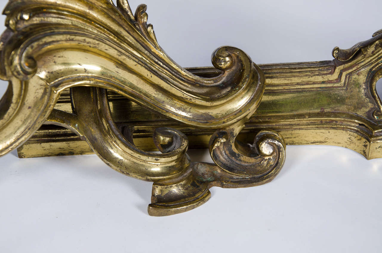 Ormolu Fine Set of Late 19th Century Chenets For Sale