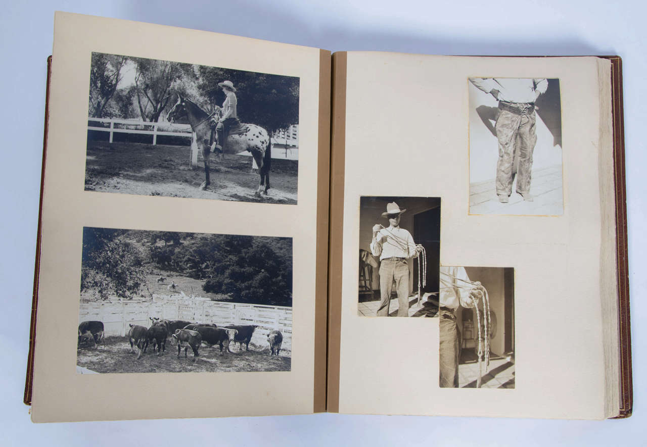 Of Western interest, this unique photograph album with brown leather hard cover depicts the time Lady Yule and her daughter spent at the Tecolote Ranch in Santa Barbara, California in the early 20th century.
 
While the impact of Lord David Yule’s