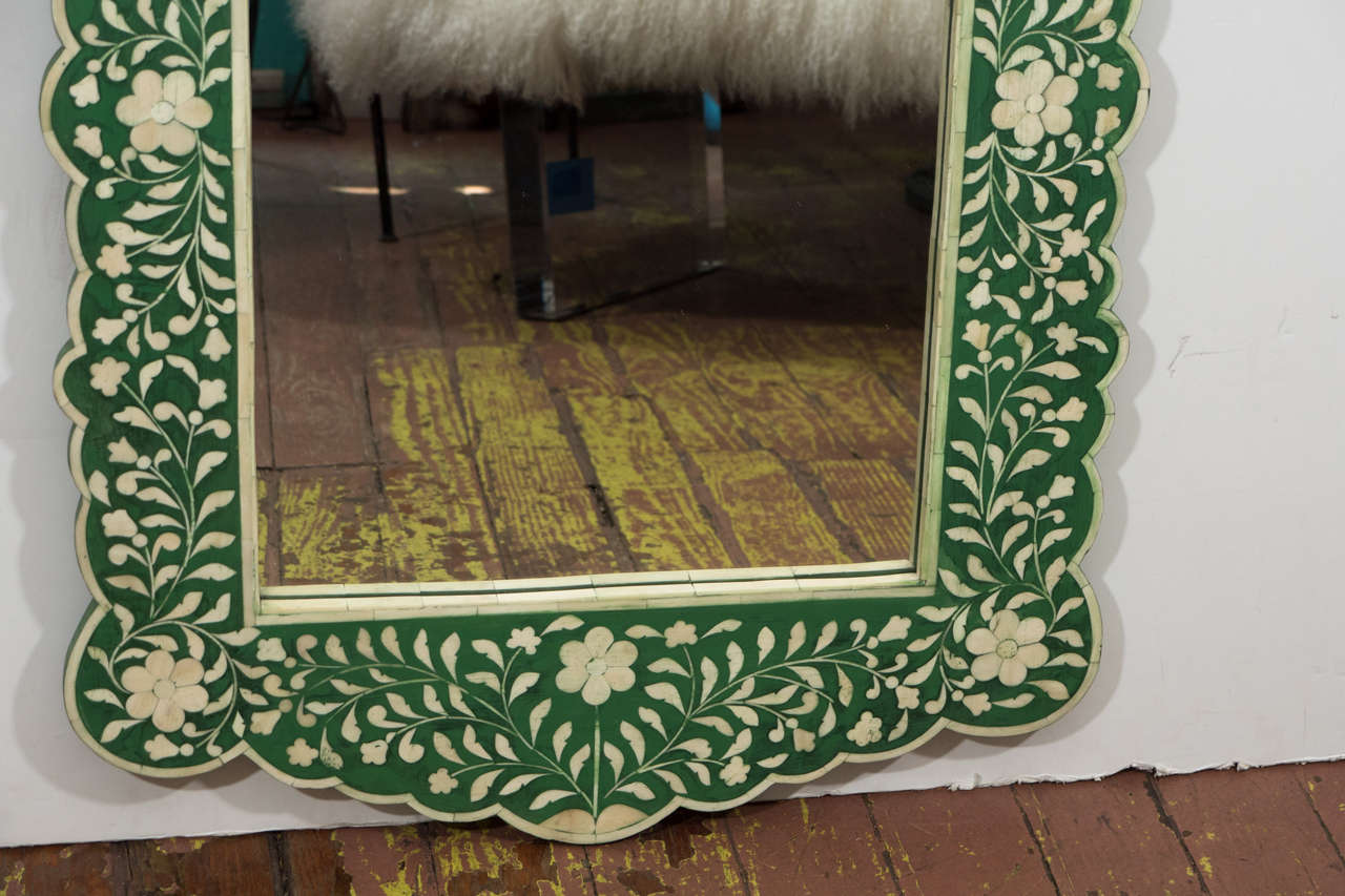 Indian Inlaid Bone Mirror For Sale 1