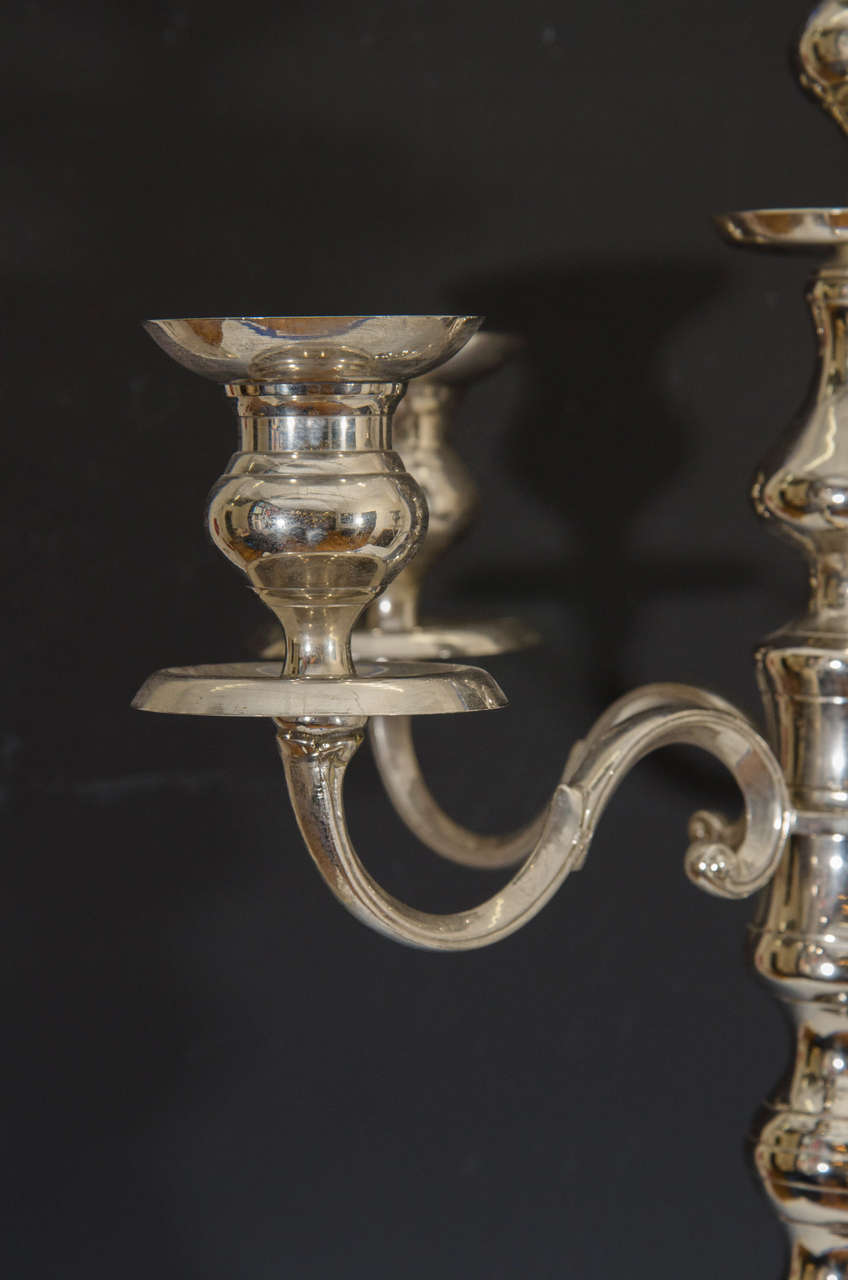 Single Early 20th Century, Silver Plate Monumental Candelabra In Good Condition In New York, NY