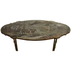 Midcentury Philip and Kelvin LaVerne, "Tang Boucher" Coffee Table