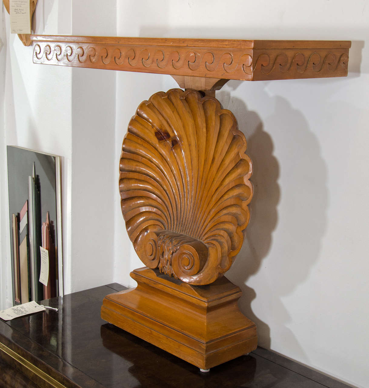 A Pair of Edward Wormley Shell Console Tables for Dunbar