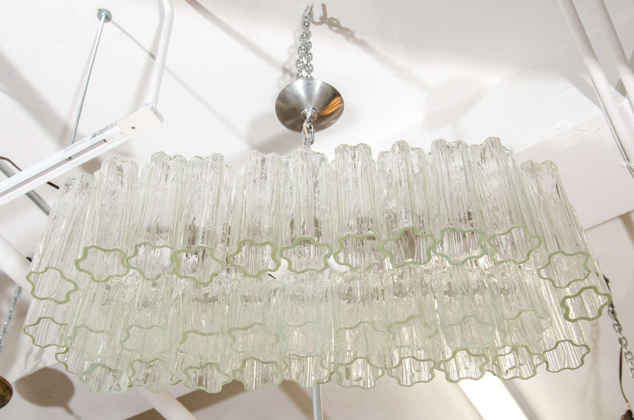 Superb Murano Tronci Glass Chandelier In Excellent Condition For Sale In Mount Penn, PA