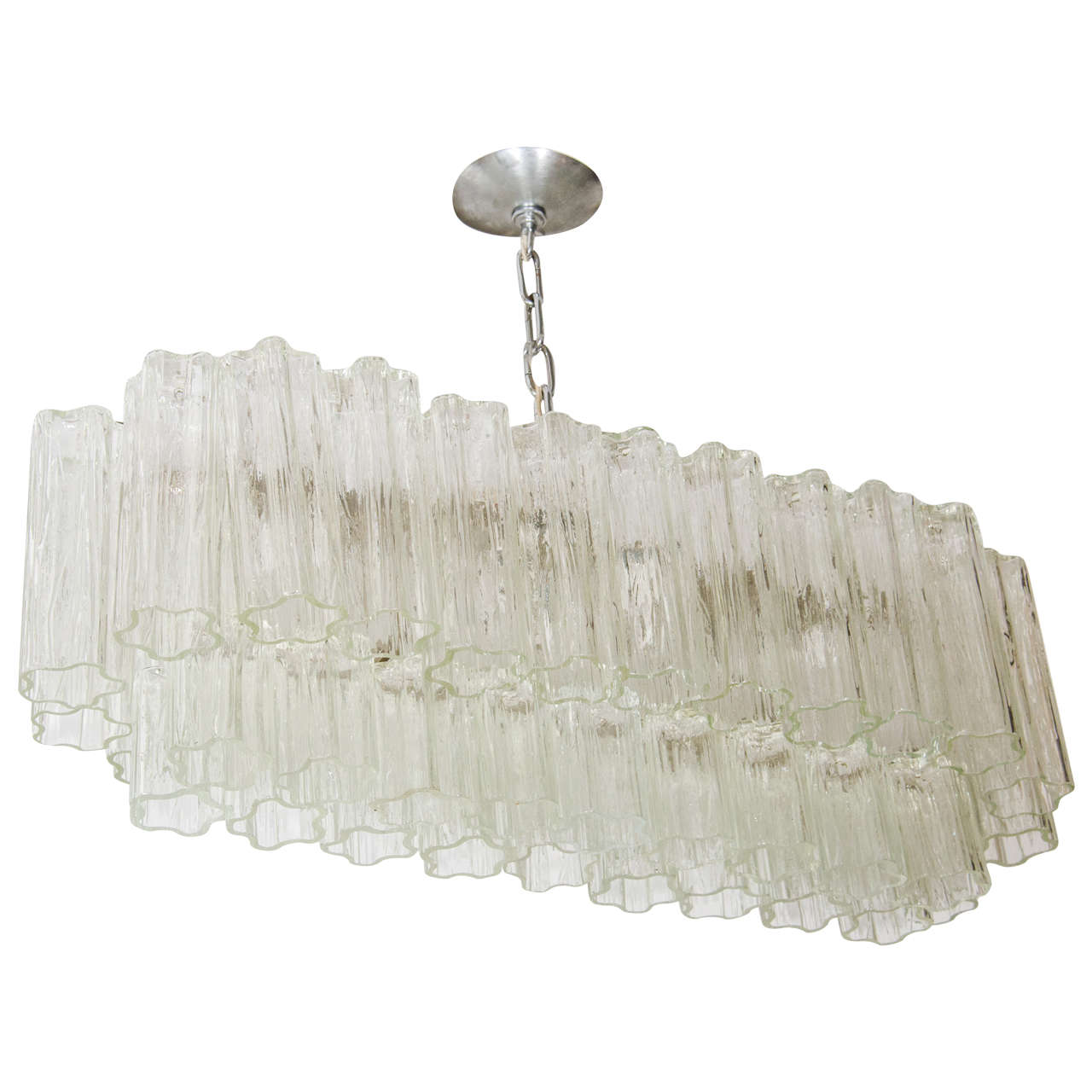 Superb Murano Tronci Glass Chandelier For Sale