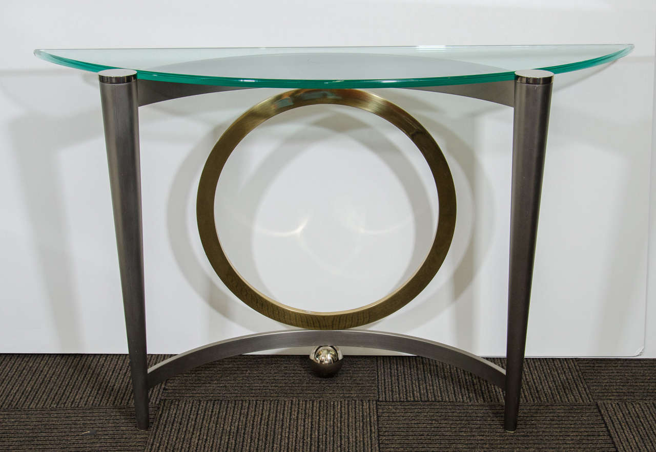 Midcentury Curved Demilune Table
