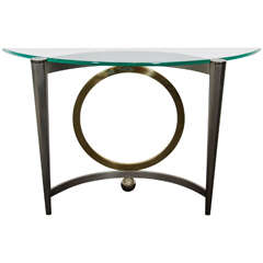 Midcentury Curved Demilune Table