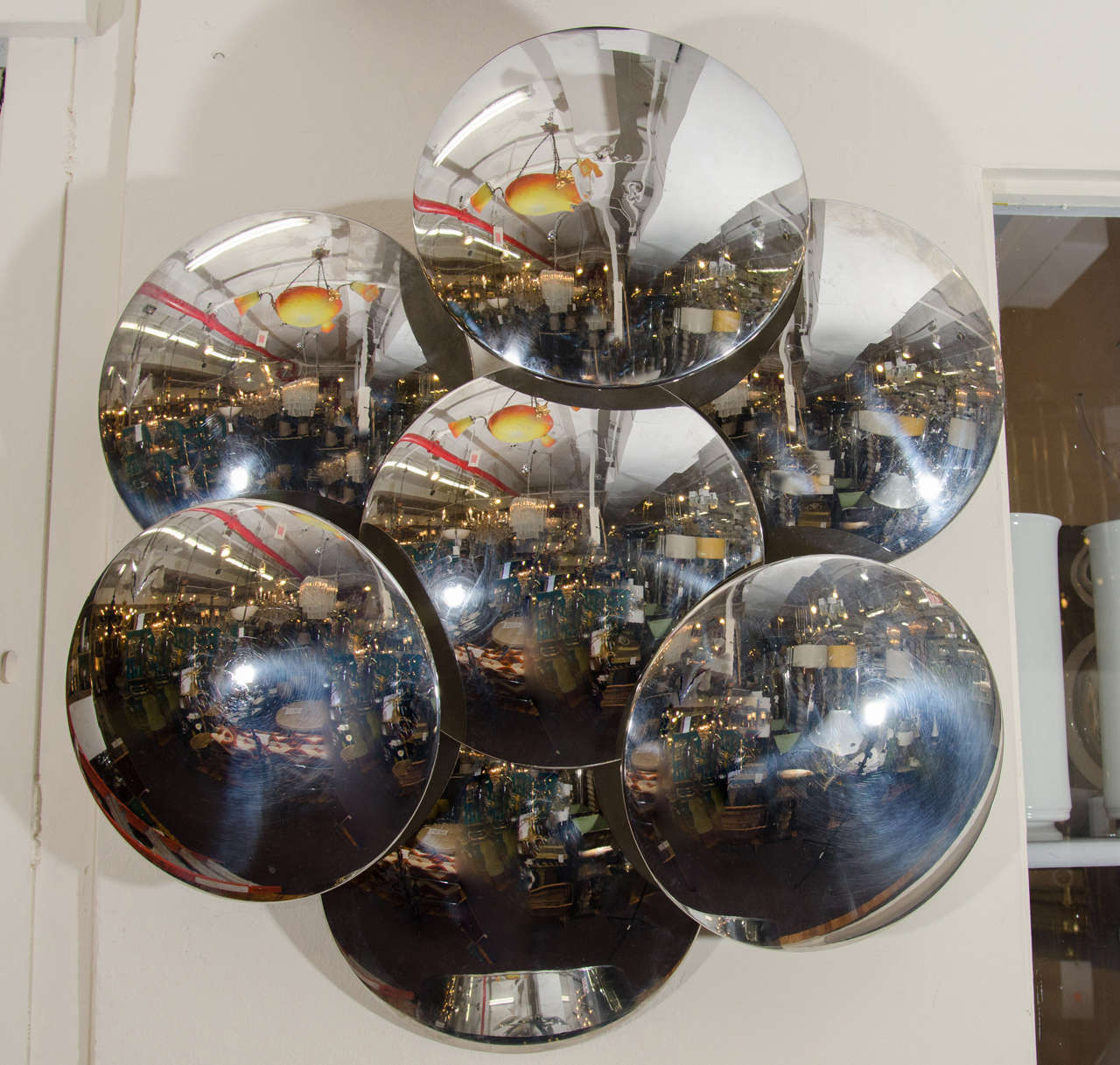 Midcentury Chrome, Abstract Reggiani WallMounted Light Fixture