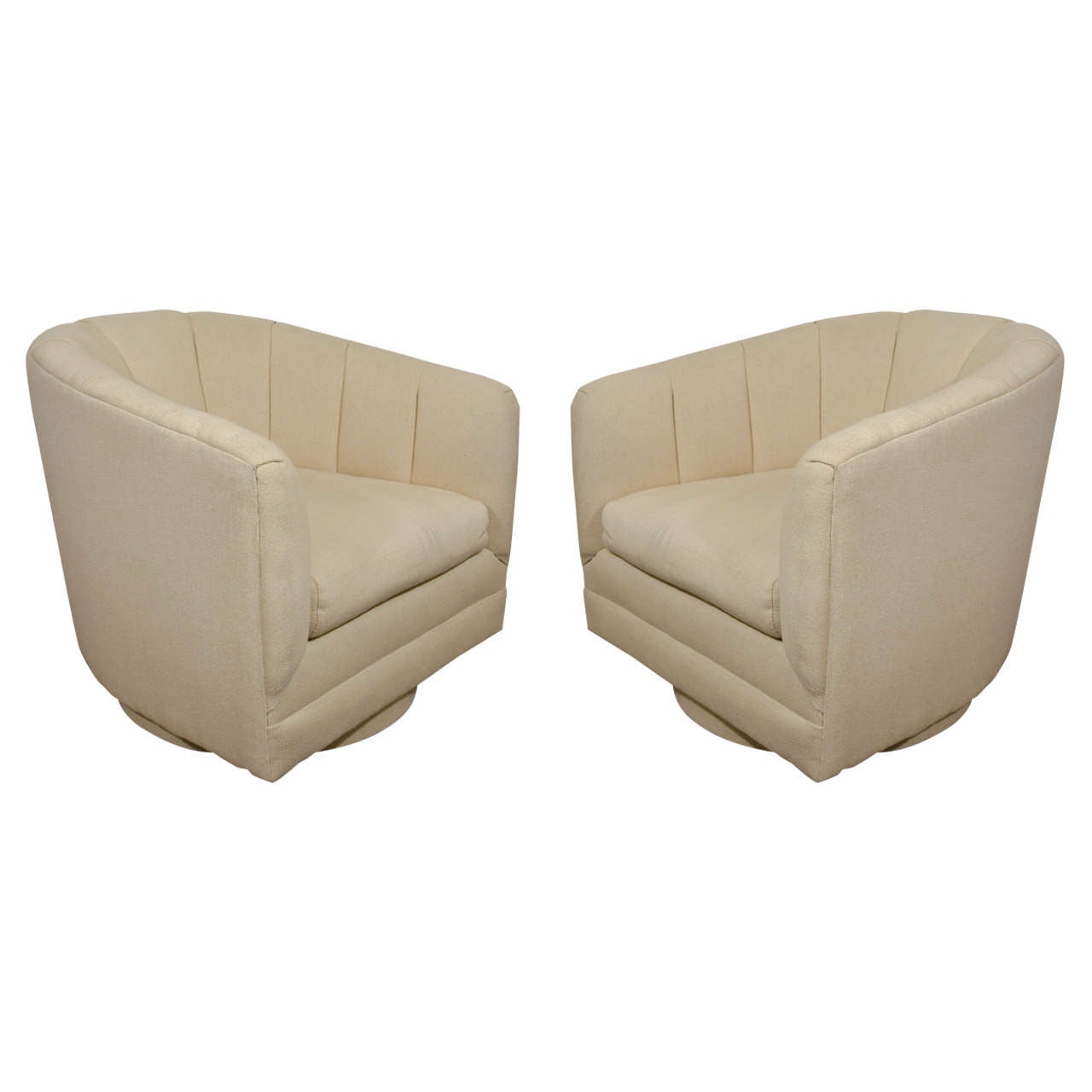 Midcentury Pair of Barrel Back Chairs by Alexvale Furniture Company at