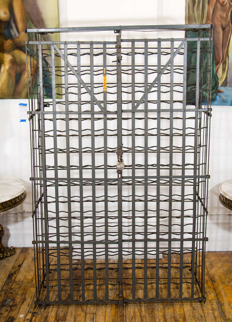Vintage Rigidex Large, Steel Industiral French Wine Rack at 1stdibs