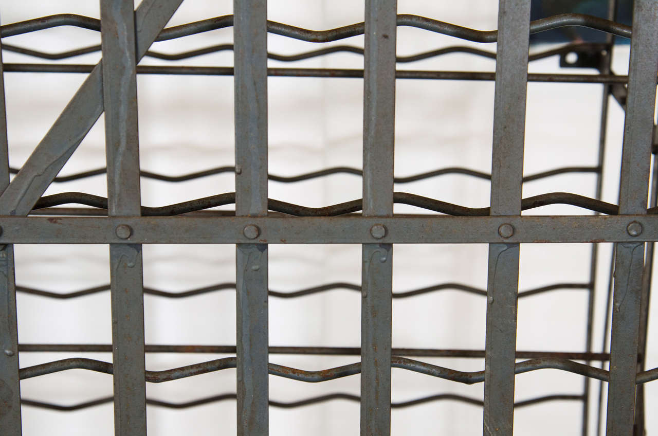 Vintage Rigidex Large, Steel Industiral French Wine Rack at 1stDibs