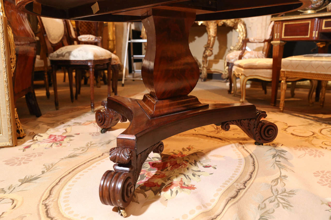 American Center Table in Flame Mahogany with gilt stenciled design 3