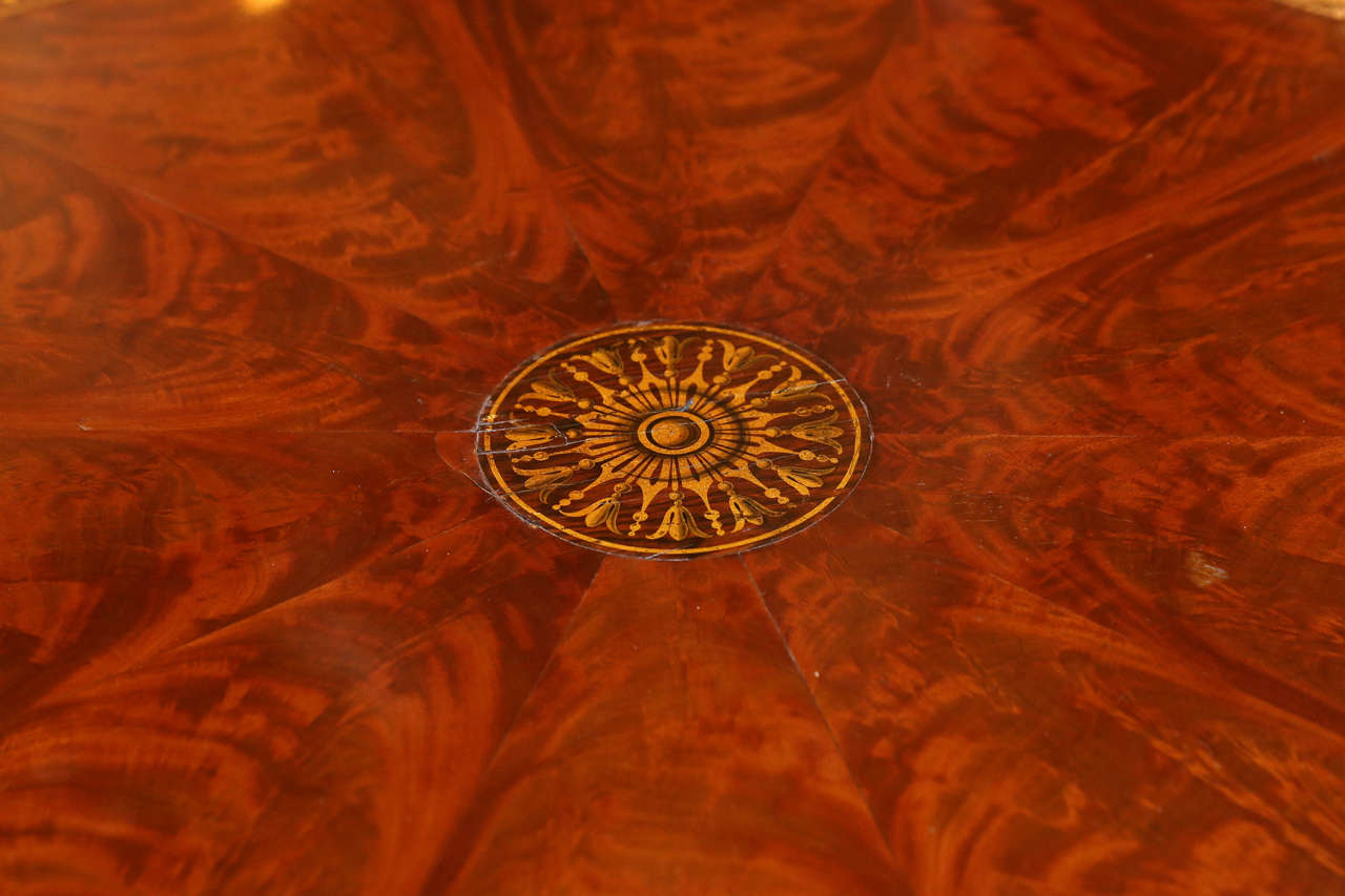 American Center Table in Flame Mahogany with gilt stenciled design 5