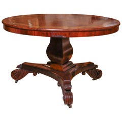 American Center Table in Flame Mahogany with gilt stenciled design