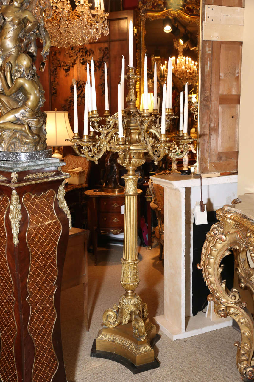 Torchieres French  19th c Grand Scale Bronze Dore