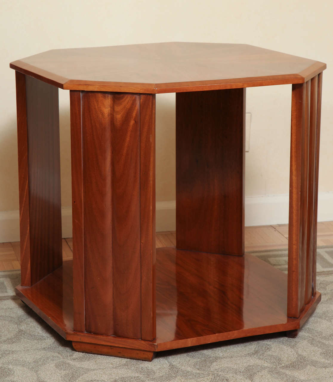 French Art Deco Walnut Side Table For Sale