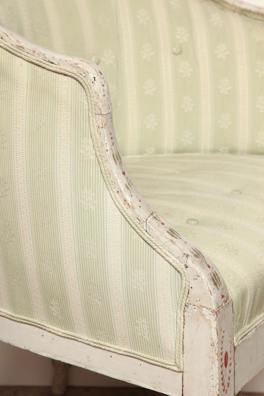18th Century Hepplewhite Cream Painted Tub Chair