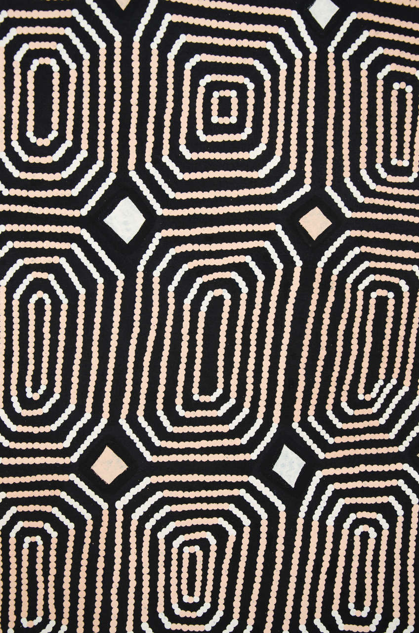 Hand-Painted 'Itilangi Tjukurpa', Australian Aboriginal Painting, monochrome pattern