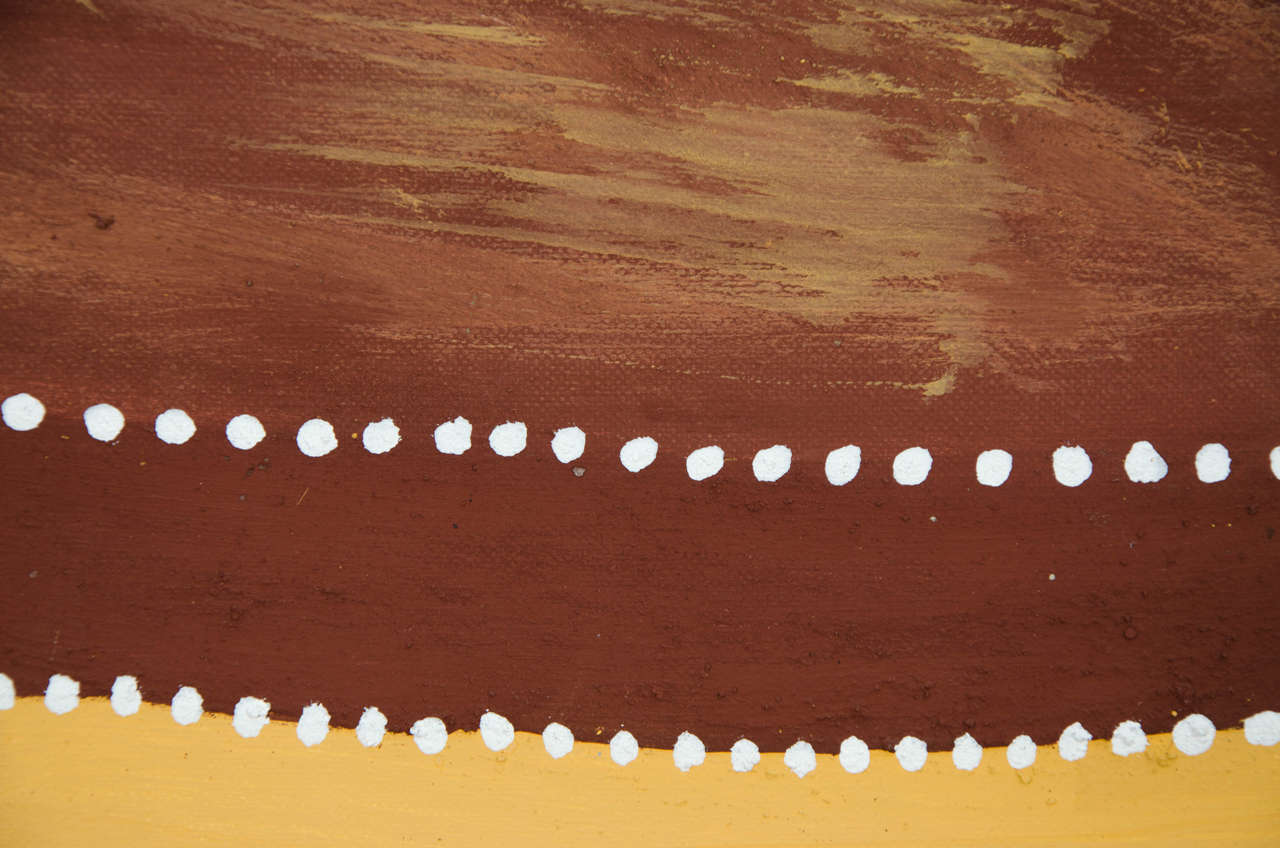 Canvas Natural Ochre Pigment, Australian Aboriginal Painting, Warm Earth Colors For Sale