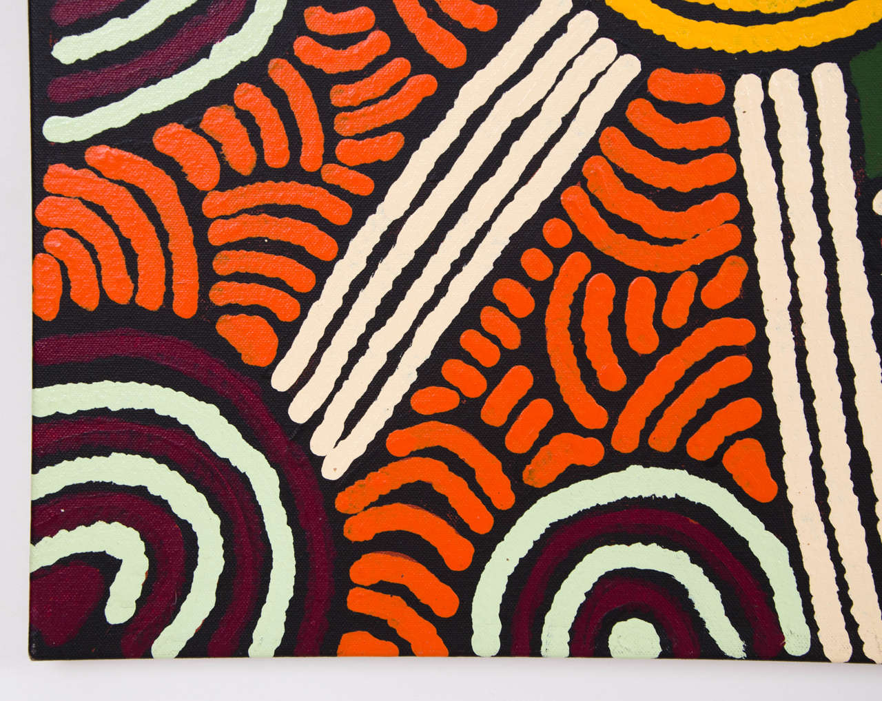 Large Colourful Aboriginal Australian Acrylic Painting For Sale at 1stdibs