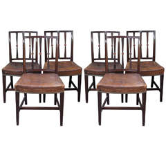 Six English Georgian Mahogany Dining Chairs 3