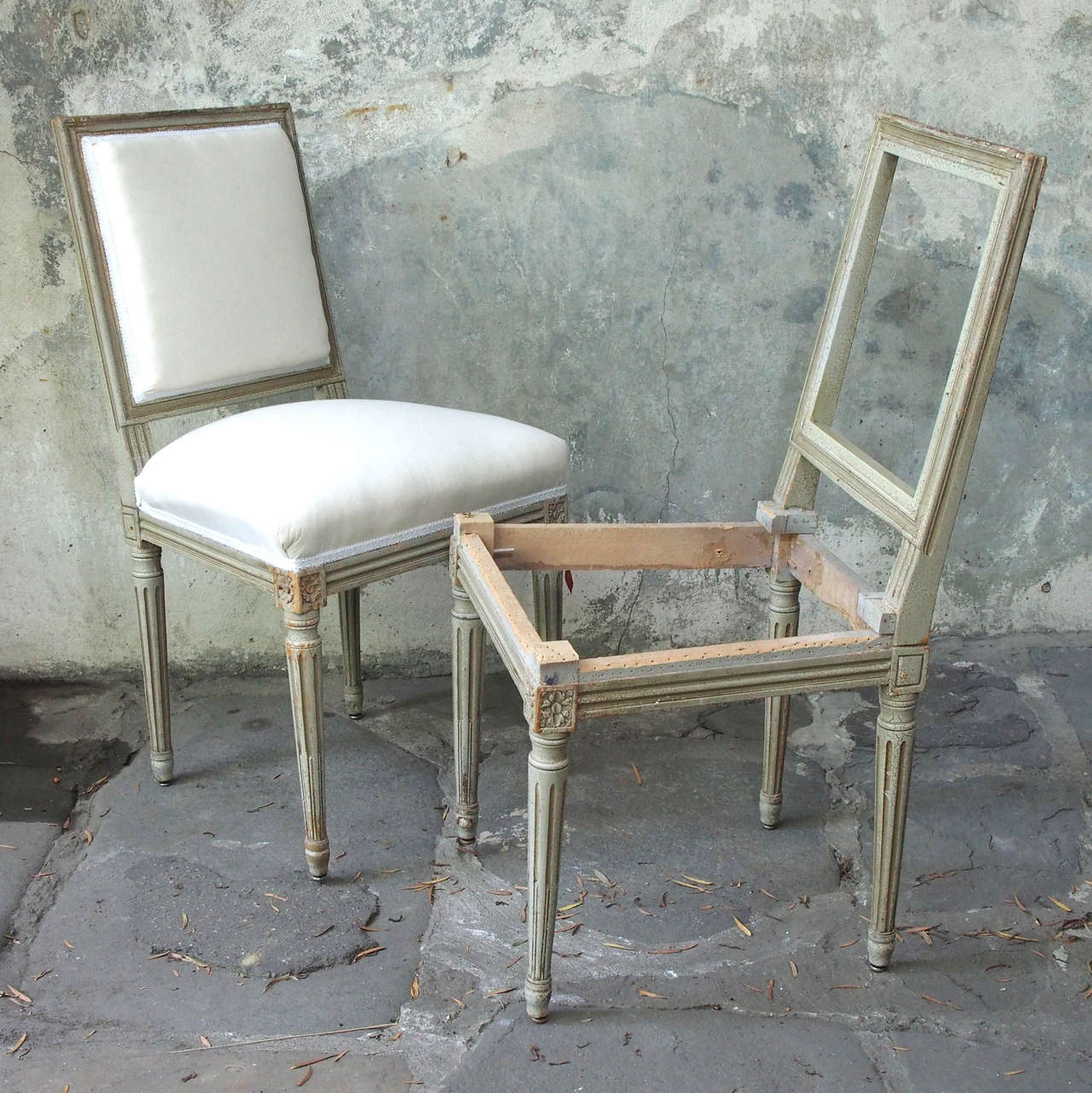 Set of 22 Painted Louis XVI Style Dining Chairs For Sale 4