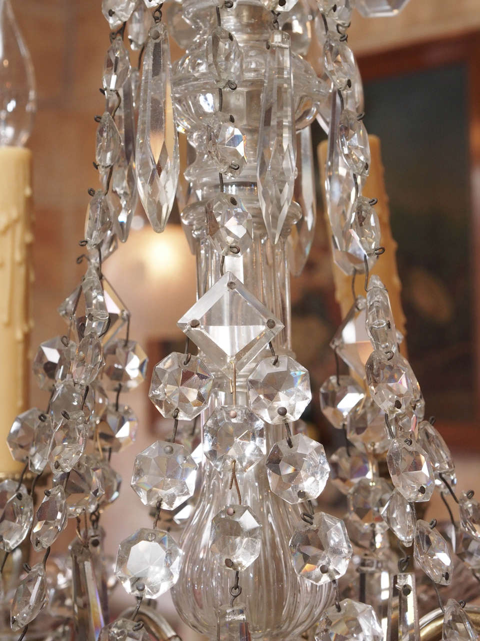 French Restauration Period Crystal Chandelier In Good Condition For Sale In New Orleans, LA