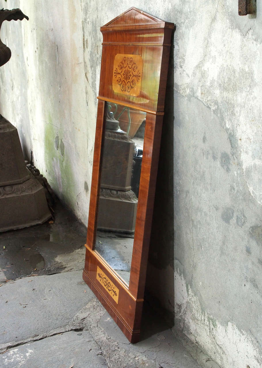 Architectural French Directoire Mahogany Mirror For Sale 2