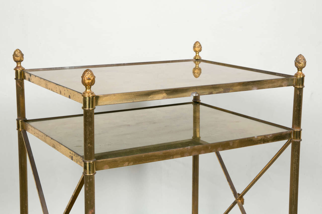 French Pair of Occasional Tables Three Shelves, France, 1940, Maison Baguès