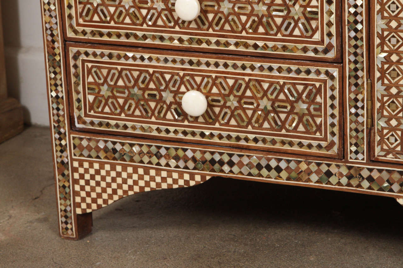 Moorish Syrian Mother-of-Pearl and Tortoise Sideboard
