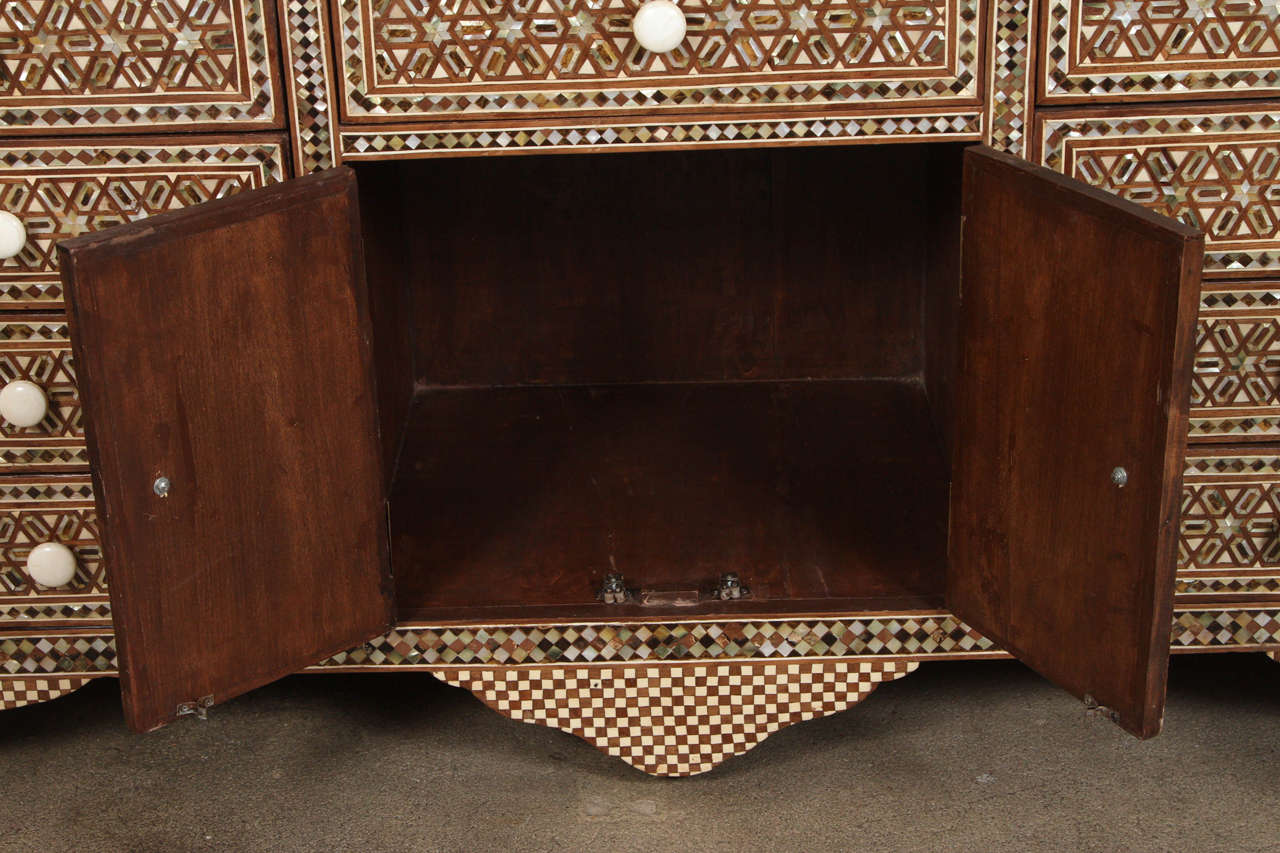 Inlay Syrian Mother-of-Pearl and Tortoise Sideboard