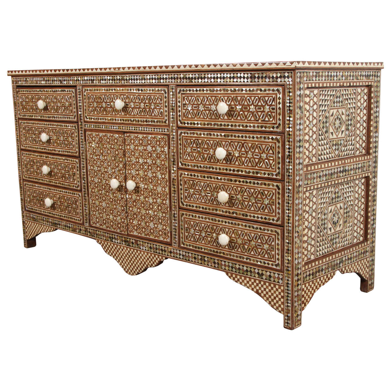 Syrian Mother-of-Pearl and Tortoise Sideboard