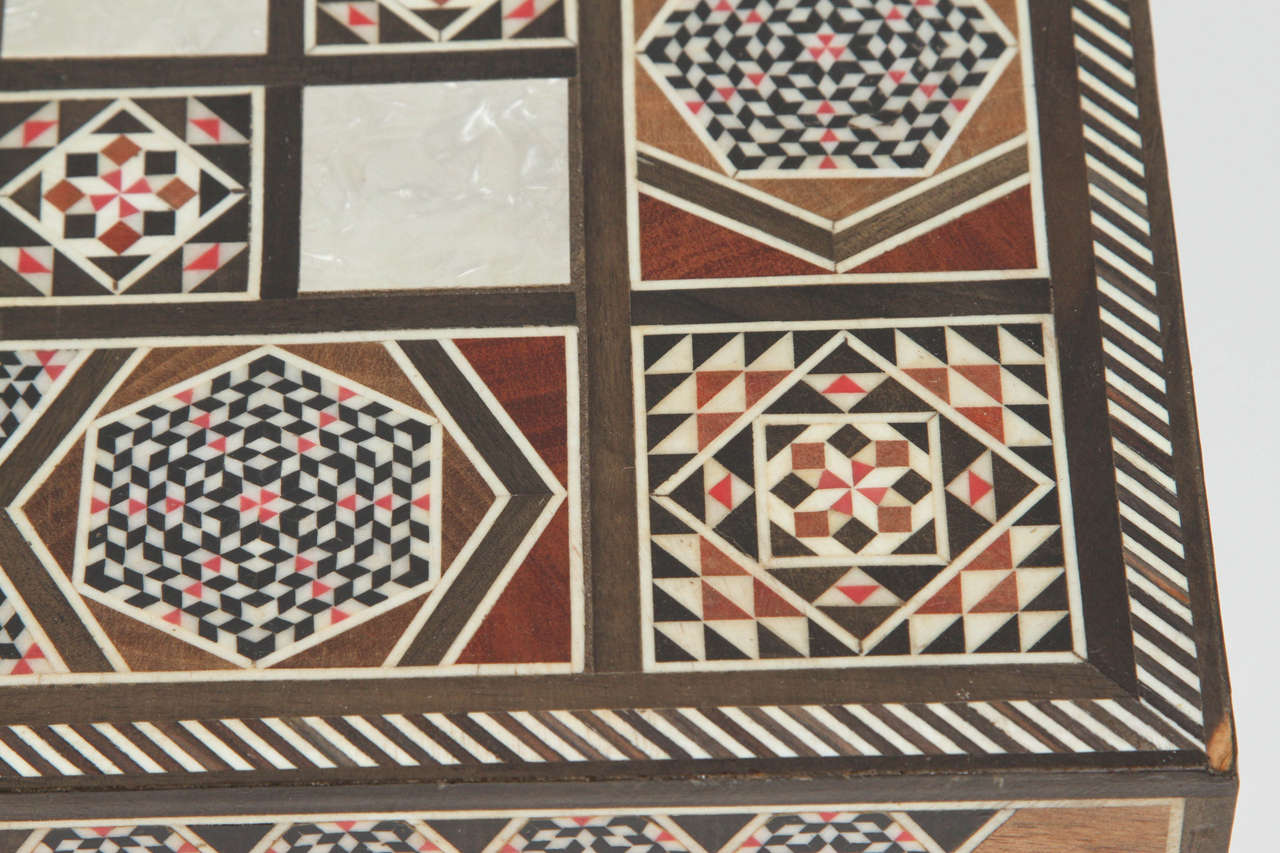 Islamic Syrian Inlaid Mosaic Backgammon Box
