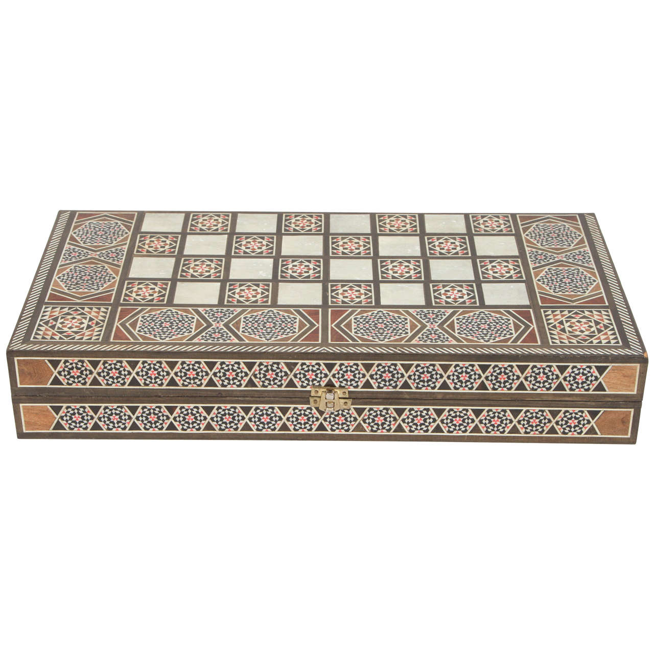 Syrian Inlaid Mosaic Backgammon Box