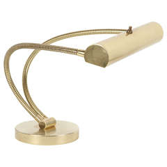 Italian Brass Double Gooseneck Desk Lamp
