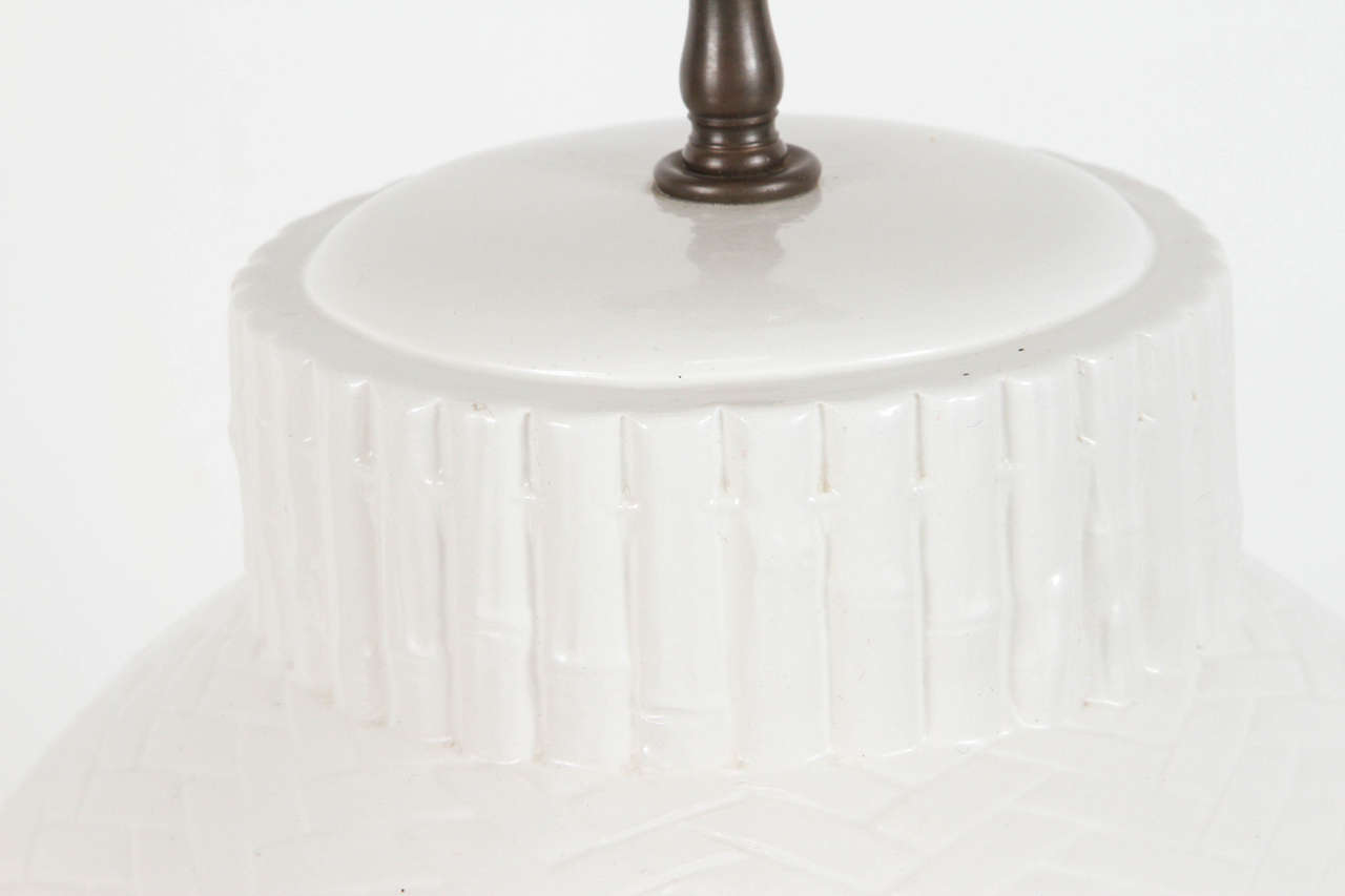 French White Textured Table Lamps