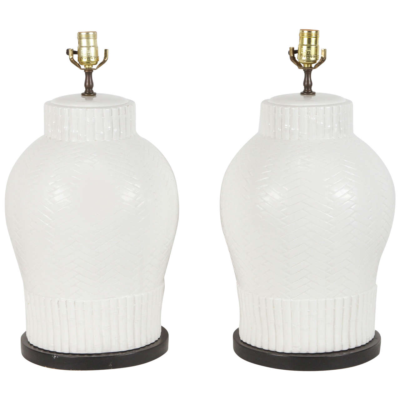 White Textured Table Lamps