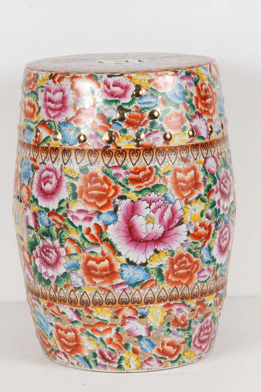 Chinesischer Keramik-Gartenhocker mit Glücksmünzchen im Angebot 2