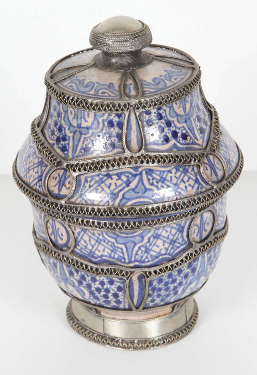 20th Century Pair of Moroccan Antique Urns from Fez